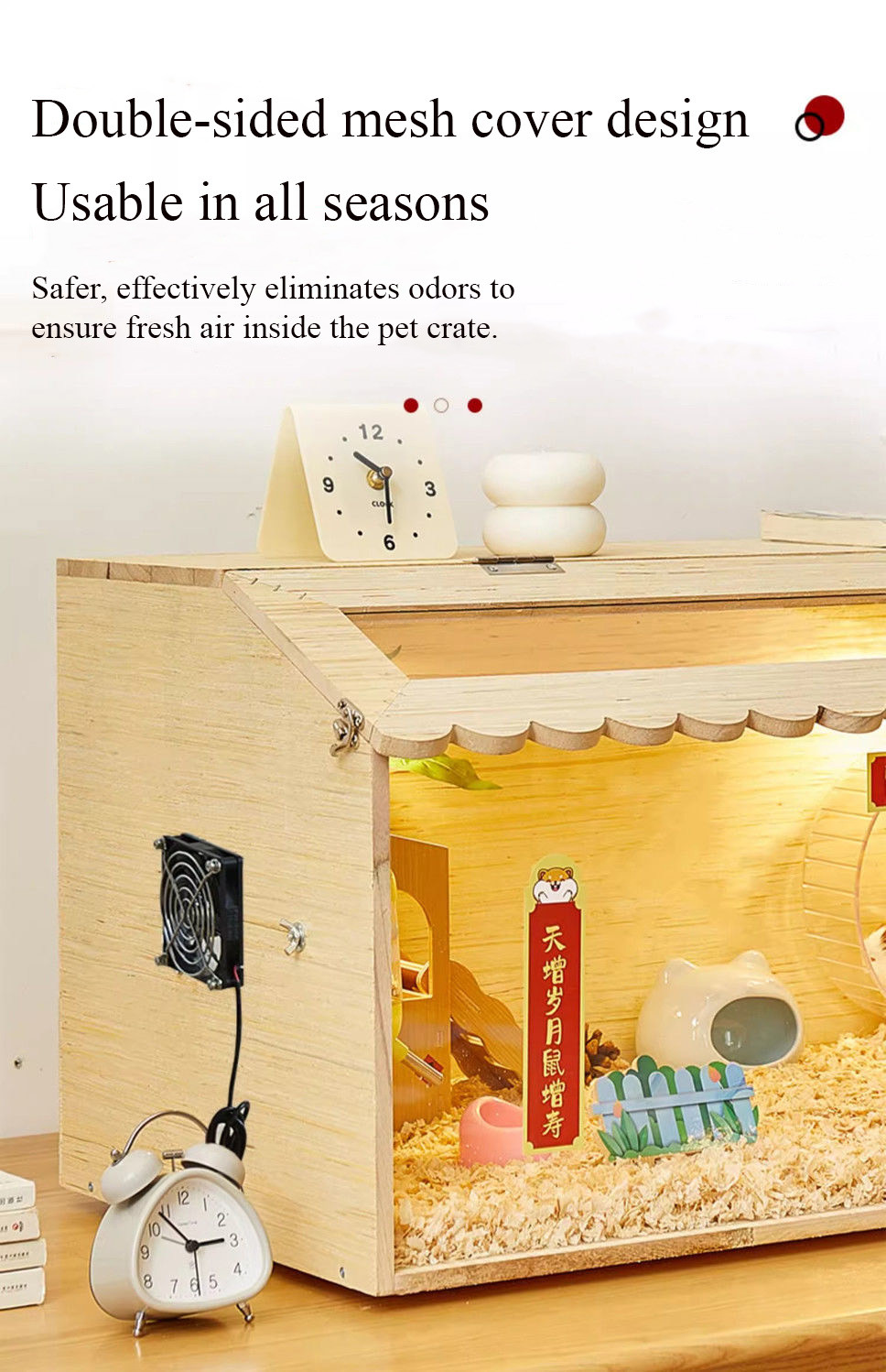 Wooden Hamster Cage Extra-Large Luxury Habitat Cage with Ventilation ...