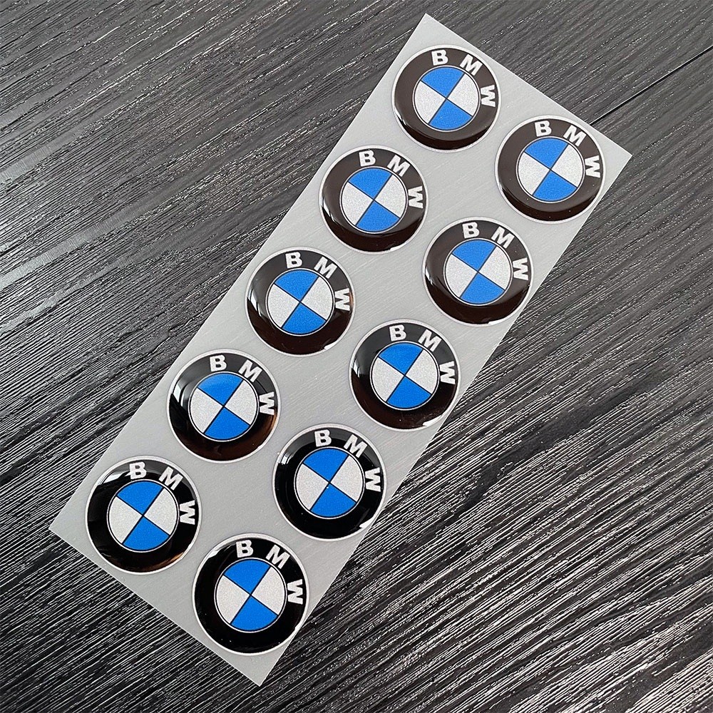 BMW 3D Epoxy Round Logo Modified Sticker Motor Car Accessories ...