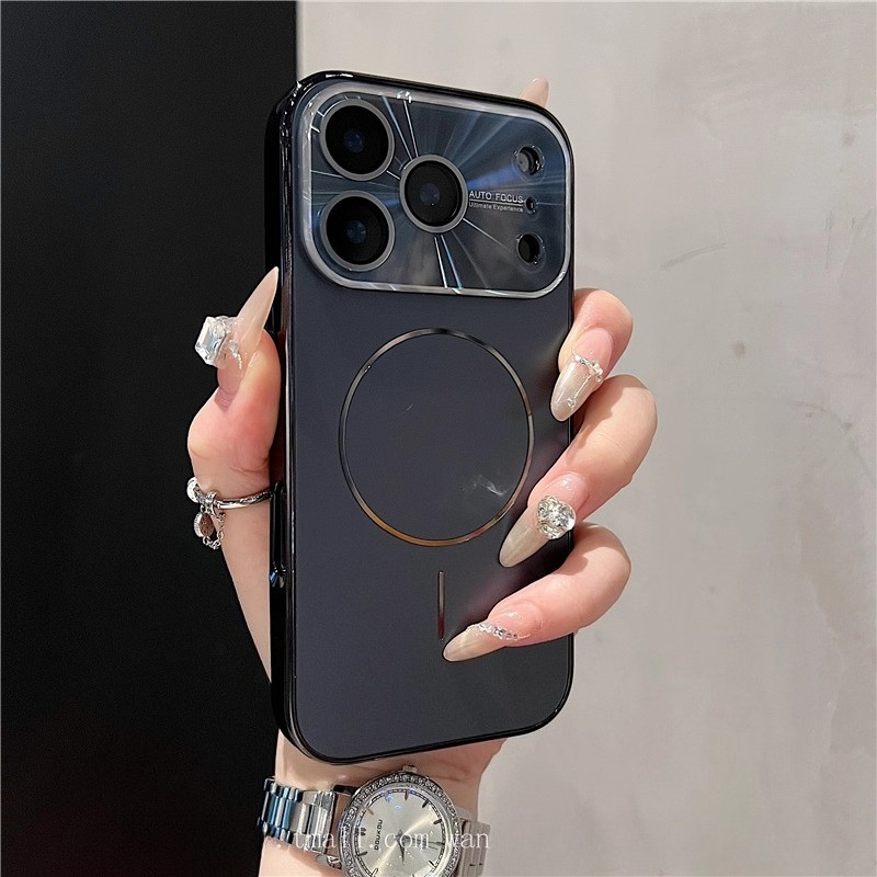 Luxury Electroplated Laser Large window Phone Case for Iphone 17 16 15 ...