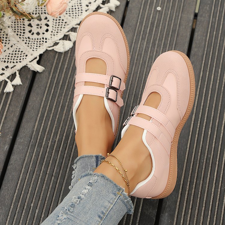 German Training Shoes Women Round Toe Flat Heel Double Strap Fashion 36 ...