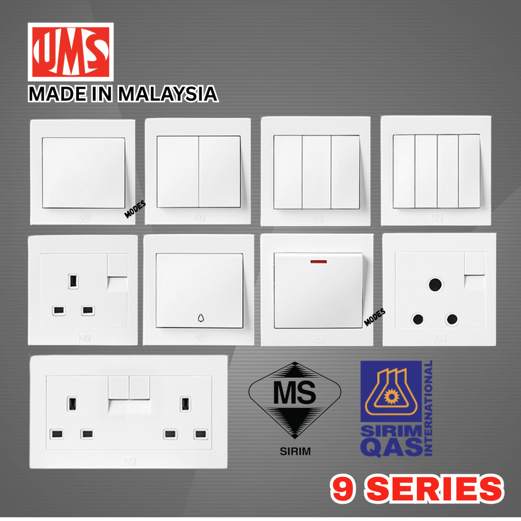 UMS 9 Series Switch & Socket Outlet | SUIS / SOKET | 1/2/3/4 Gang ...
