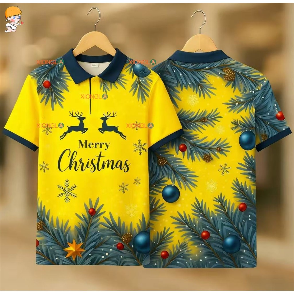 Baju Polo Krismas Baharu 2026-Serbaguna, Bergaya, menampilkan ...