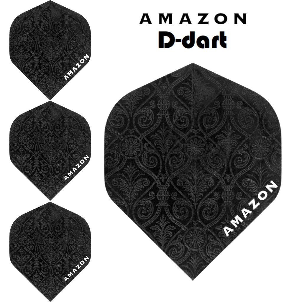 Amazon Dart Flights - Black Pattern standard (No.2) 100 Micron Darts ...