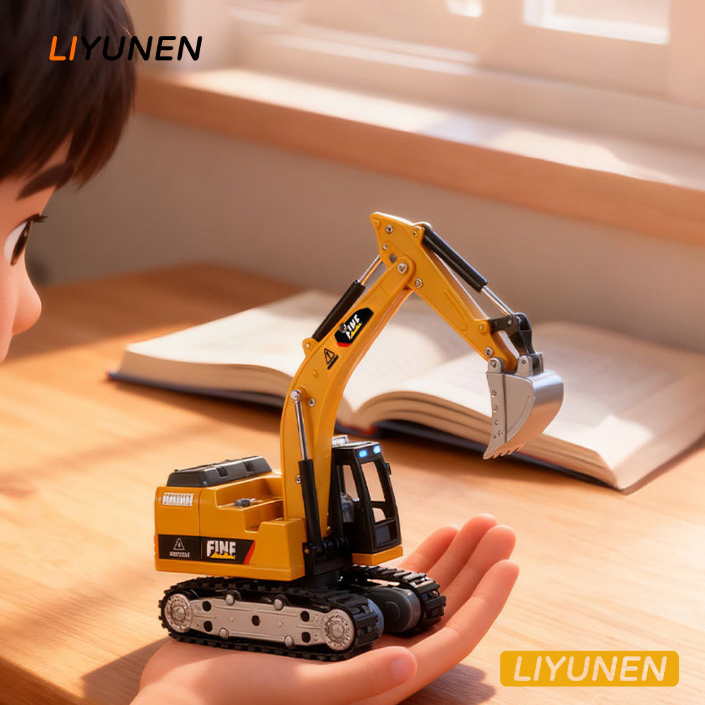 1/64 MINI Alloy RC Excavator Forklift Truck Remote Control Pocket Car ...