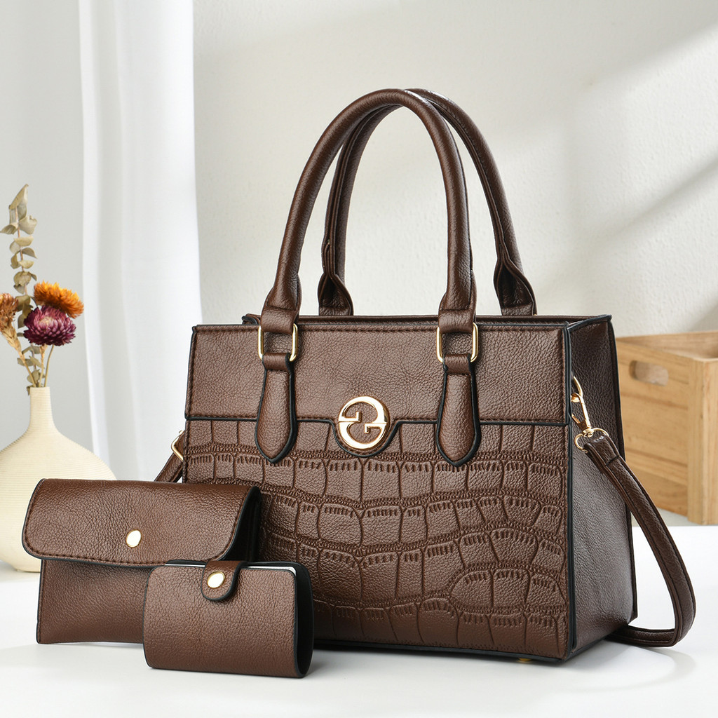 New Crocodile Pattern Handbag Three-Dimensional Texture Leather Large ...