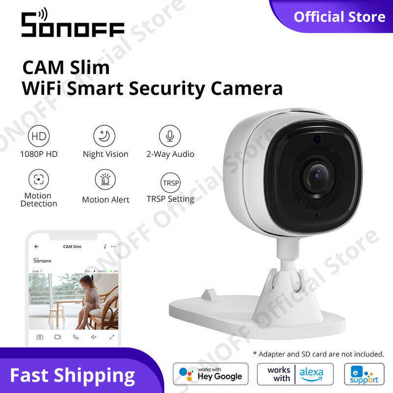 SONOFF CAM Slim WiFi IP Smart Security Camera CCTV Two-way Audio 1080P ...
