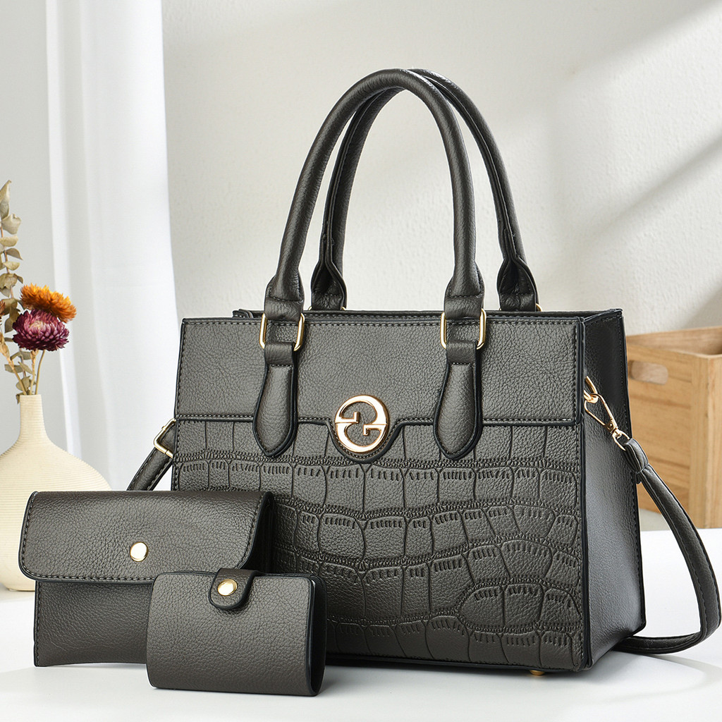 New Crocodile Pattern Handbag Three-Dimensional Texture Leather Large ...
