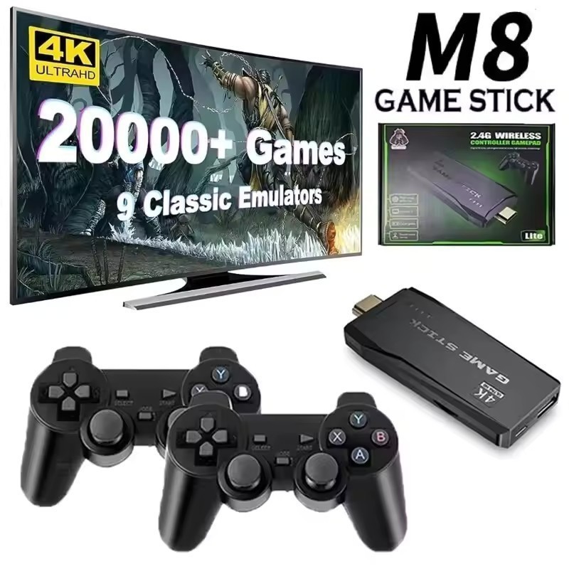 M8 Video Game With 2000 Classic Retro Game Console Wireless Vidio 2.4G ...