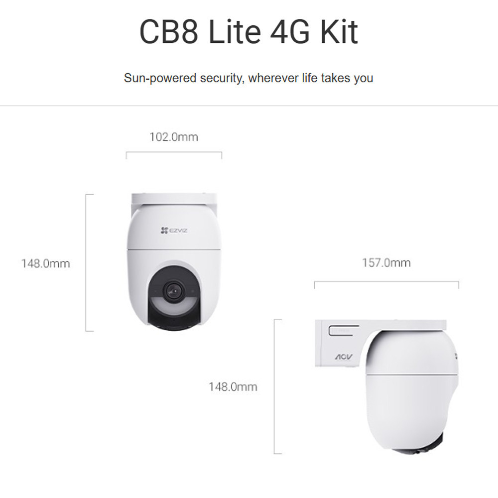 Ezviz CB8 Lite 4G Kit 4MP 2K Battery Powered Pan & Tilt Wi-Fi ...