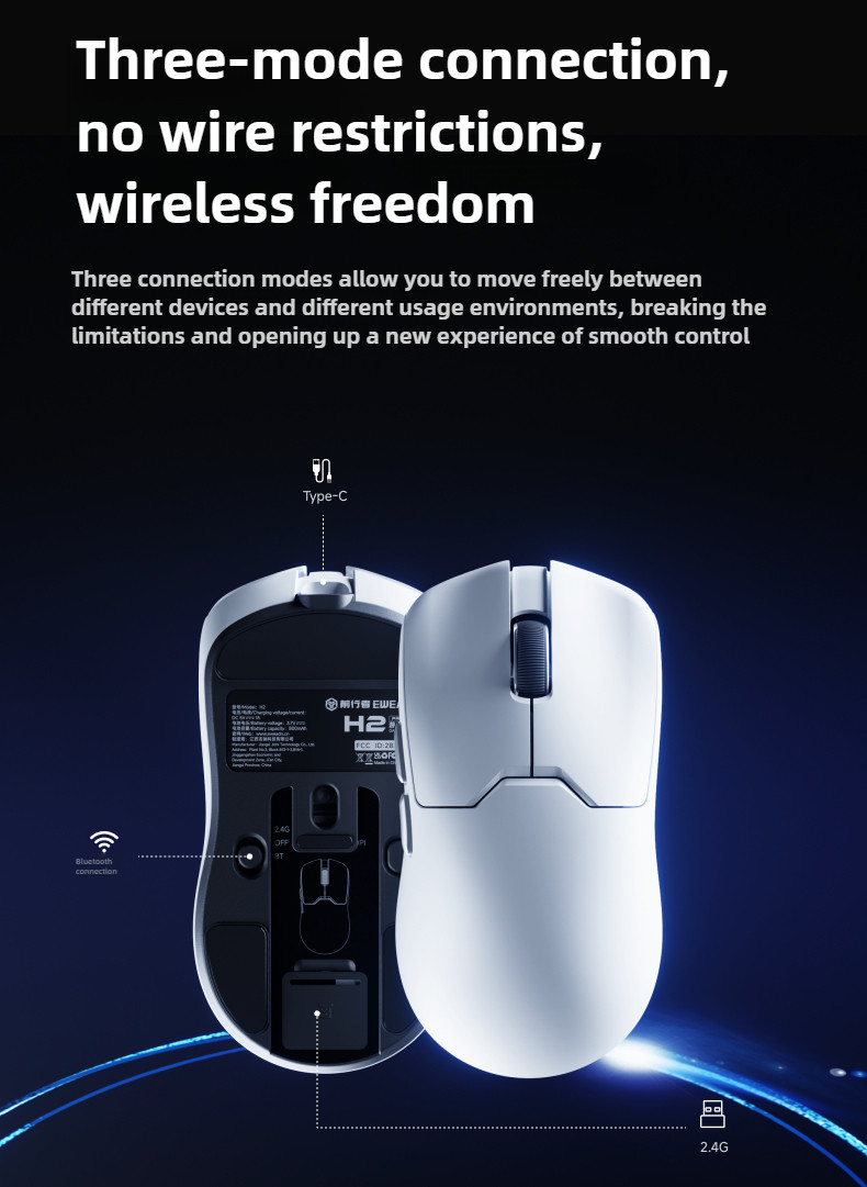 EWEADN H2 SE PRO Lightweight Game Mouse Wireless Three Mode Game E ...