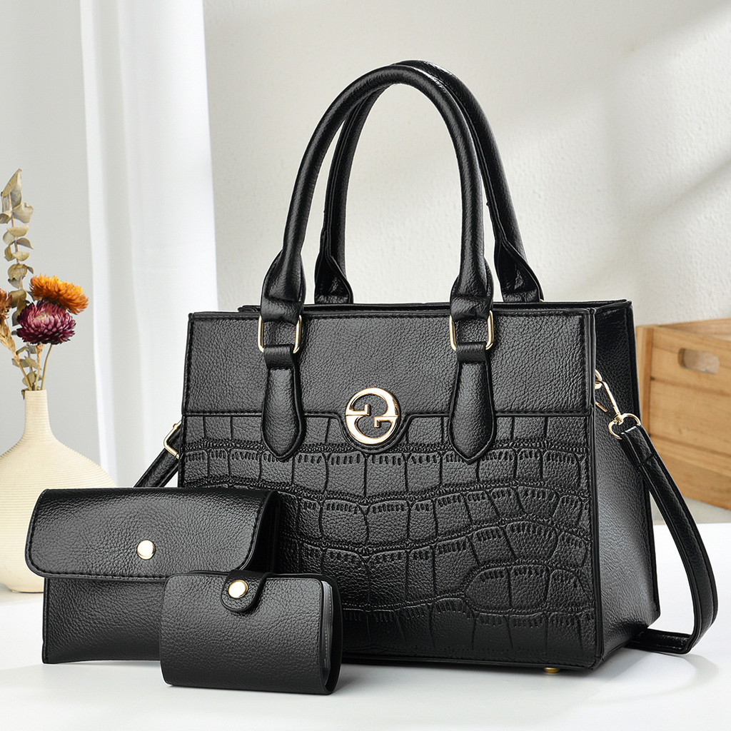 New Crocodile Pattern Handbag Three-Dimensional Texture Leather Large ...