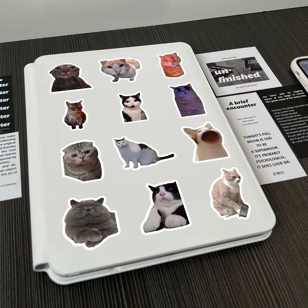100pcs Cat Meme Sticker Pack – Cute & Funny Cat Emoji Stickers for ...
