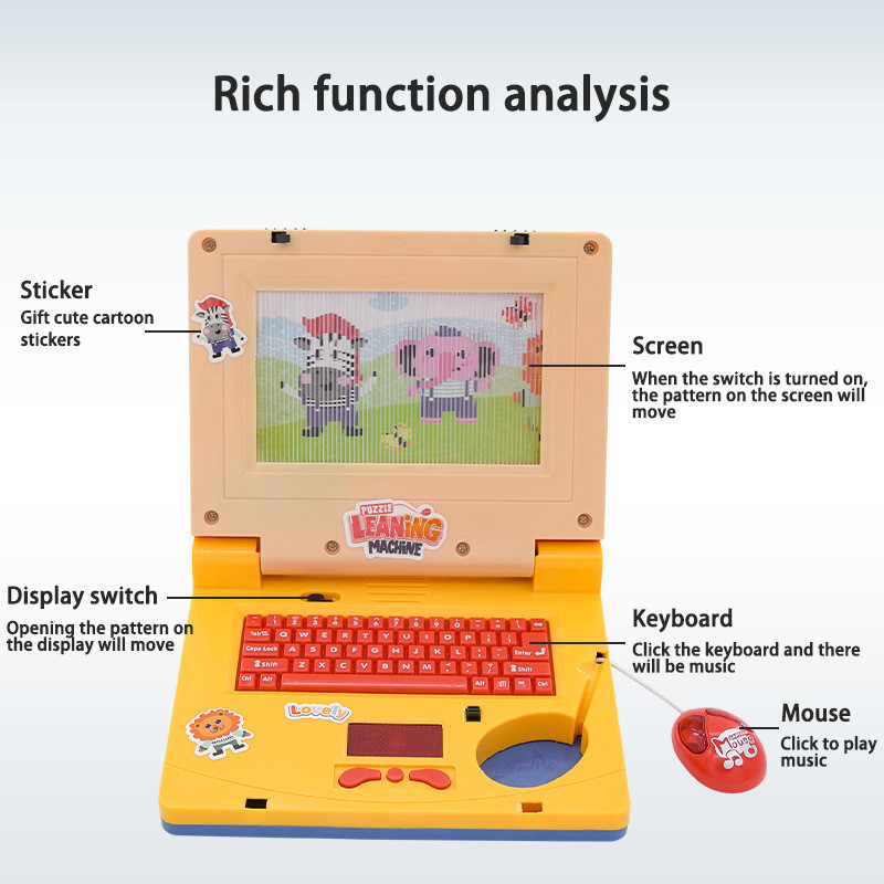 Kids Early Education Learning Machine Computer Toy With LED Music ...