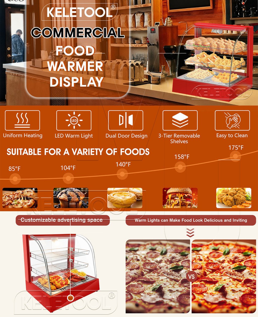 Food Display Warmer Commercial Use Display Warmer Showcase Stainless ...
