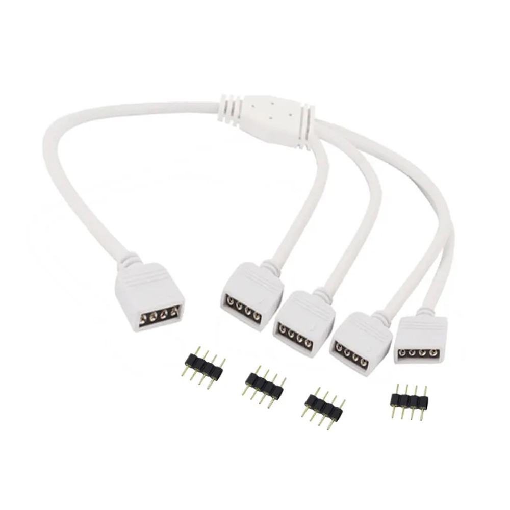 4PIN RGB Splitter Cable Connector Lighting Connector Wire 1 To 2 3 4 ...