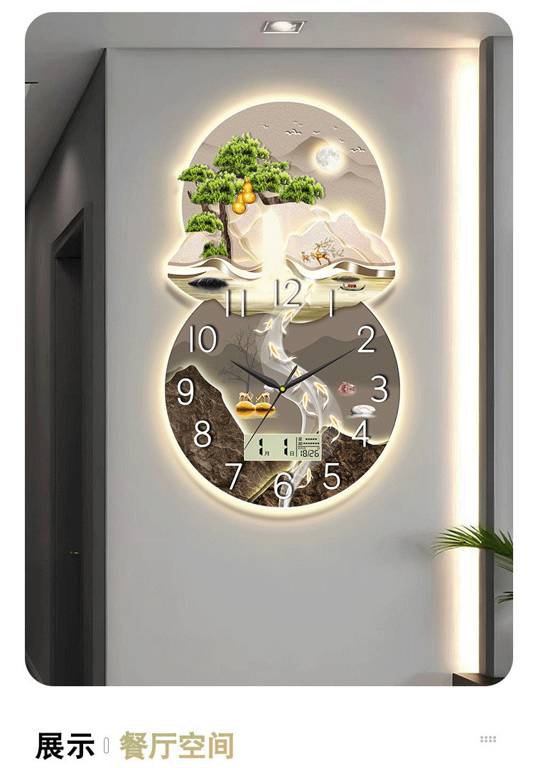 Decorative painting Chinese living room clock dining room lighting ...