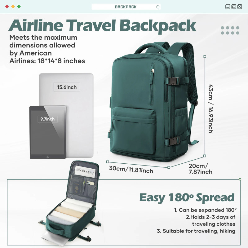 Multi-layer Commuter Unisex Backpack Large Capacity Travel Computer Bag ...