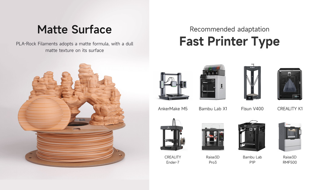 eSun PLA Rock Filament 1.75mm, Dual Gradient PLA Matte Filament, 1KG ...