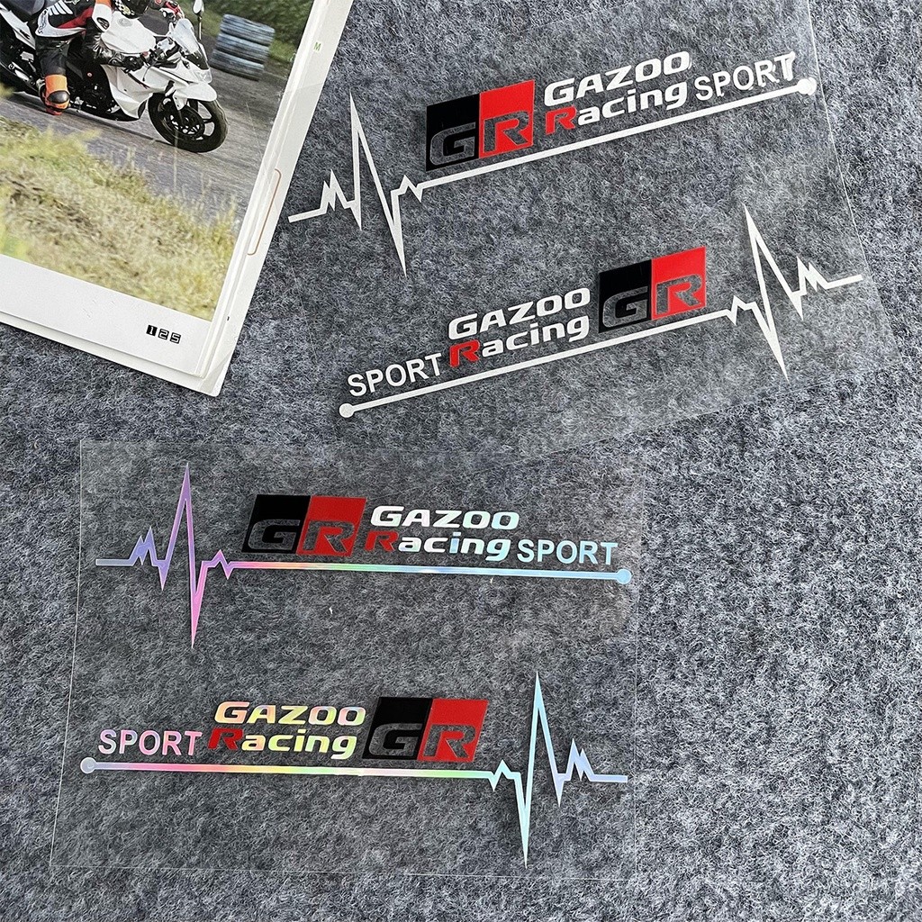 2 Pcs Reflective Car Stickers GAZOO RACING GR Sport Emblem Logo Sticker ...
