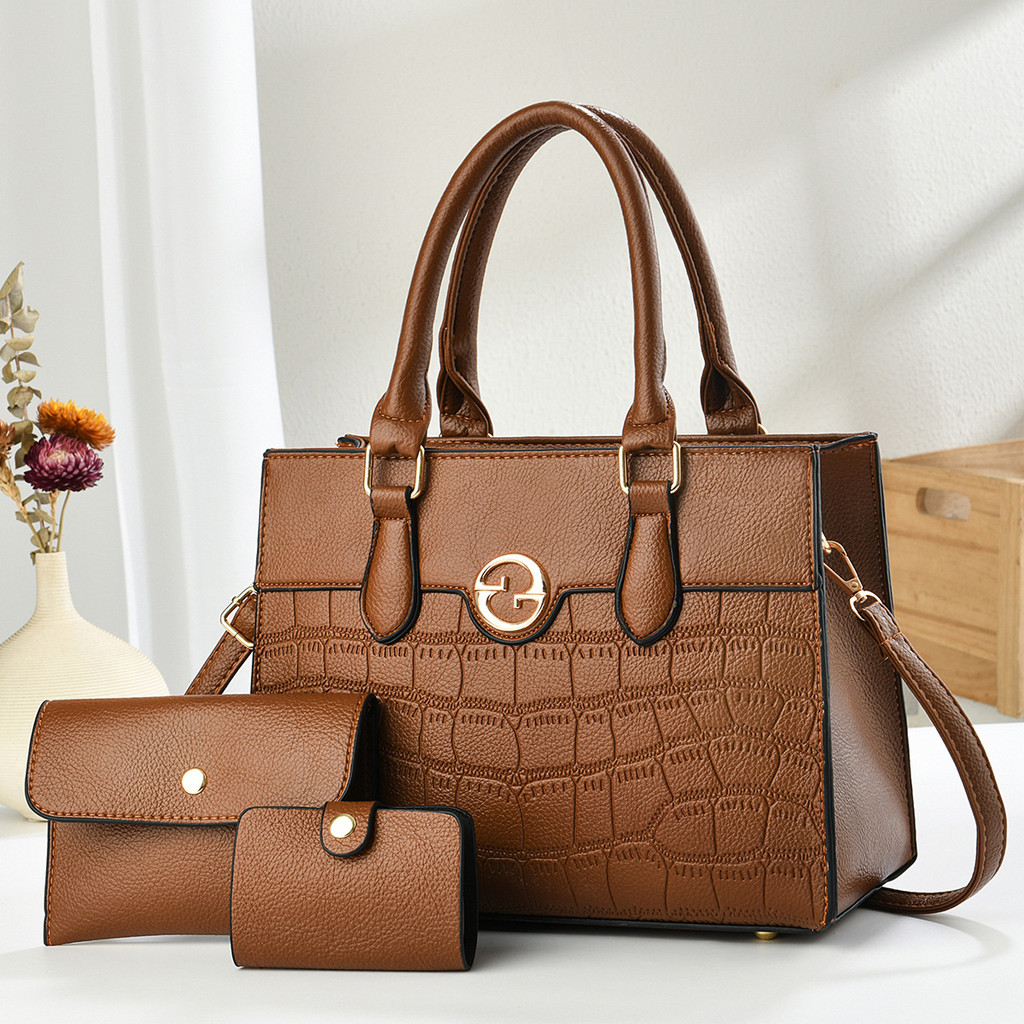 New Crocodile Pattern Handbag Three-Dimensional Texture Leather Large ...