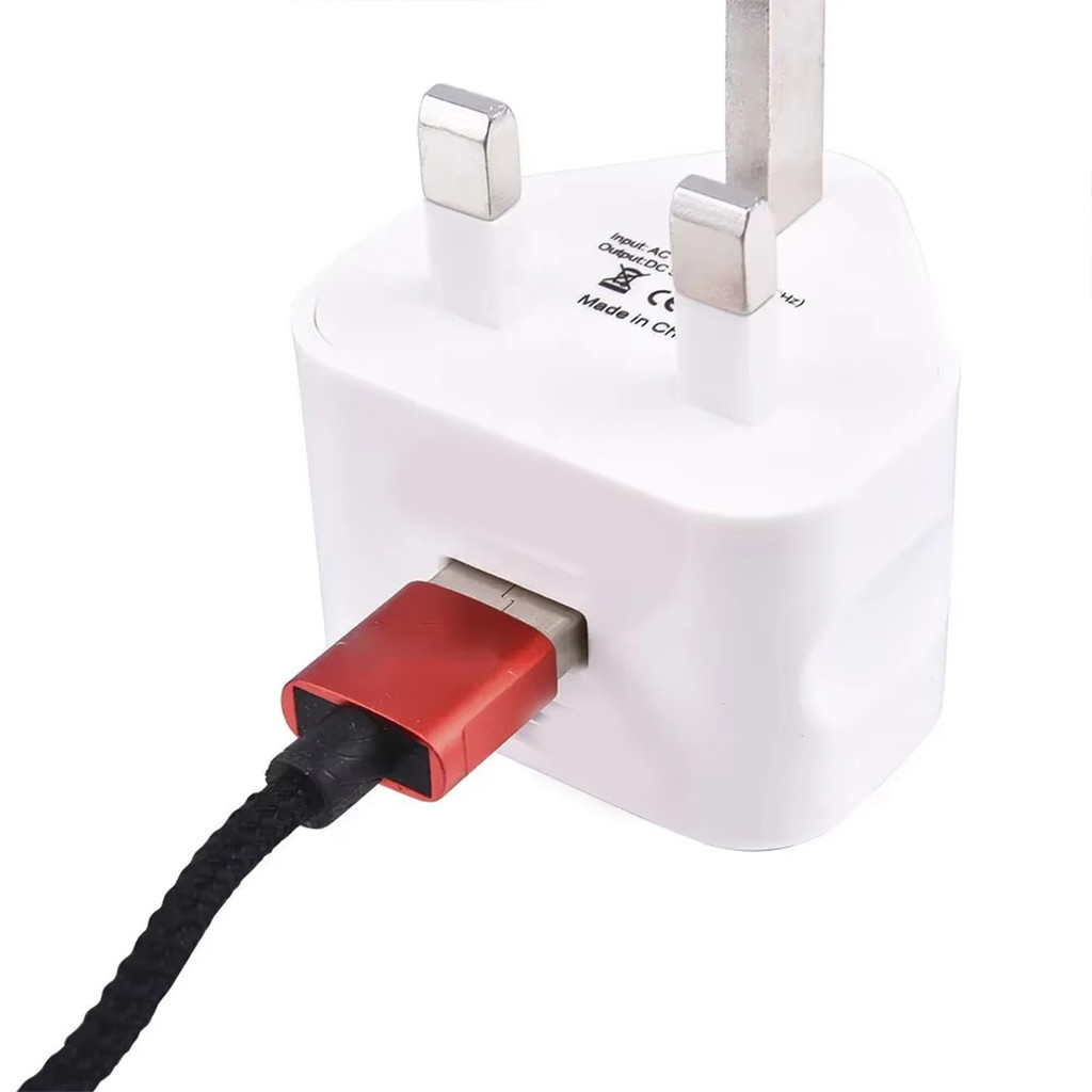 UK 3 pin plug USB adapter 5V1A USB Port Fast Charging Triangle British ...