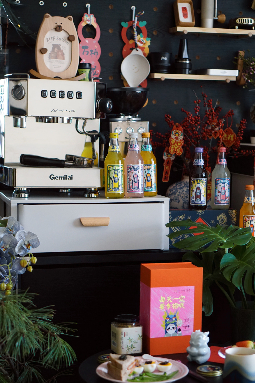 HSY Coffee Machine Rack, Pull Out Storage Organizer With Metal Rails ...