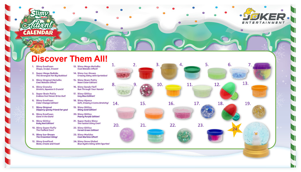 Christmas Sales | Slimy Advent Calendar Gift Set Slime Assortment Pack ...