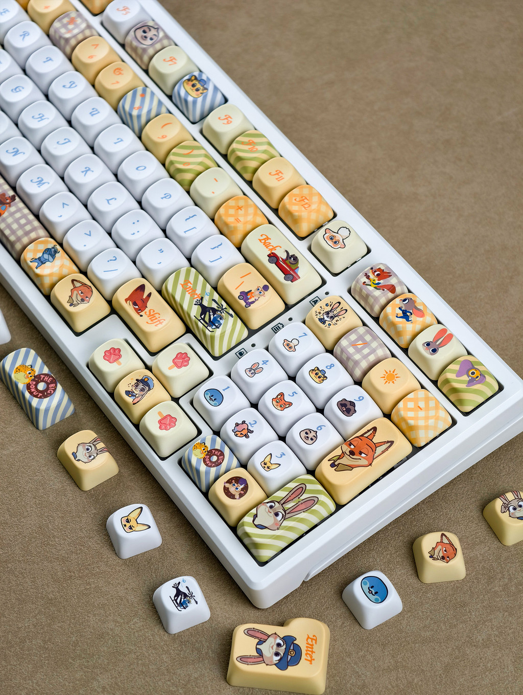Zootopia Keycaps MOA Profile 130 Keys PBT Dye Sublimation Aula F75 F99 ...