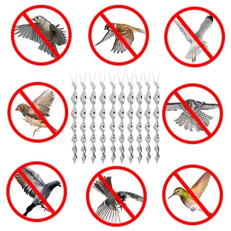10PCS Bird Repellent Spiral Rods Bird Deterrent Rod for Fields Garden ...