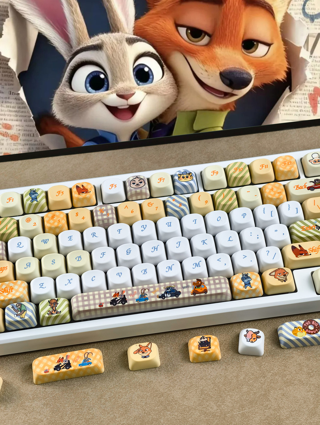 Zootopia Keycaps MOA Profile 130 Keys PBT Dye Sublimation Aula F75 F99 ...