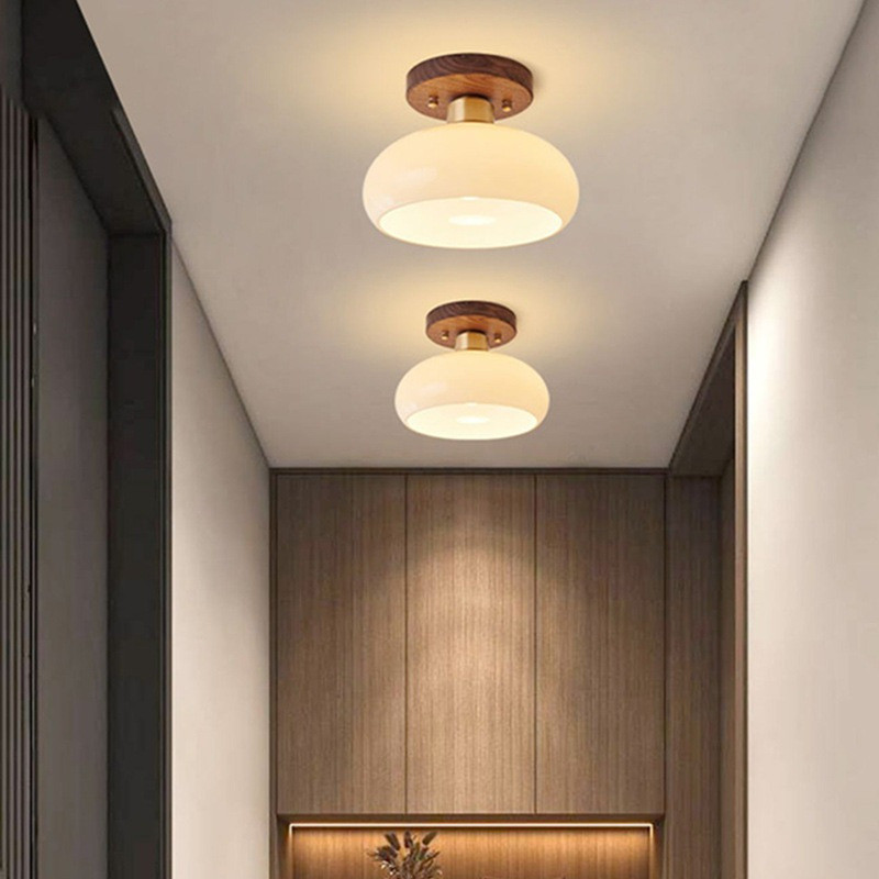 Luxury Walnut Wood Ceiling Inspiration Reference: Japanese Solid Wood Walnut Ceiling Light Retro Wabi Sabi Luxury
