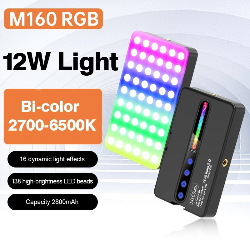NEW Mini LED RGB Colour 360° Adjustable Clip Light For Camera Video ...