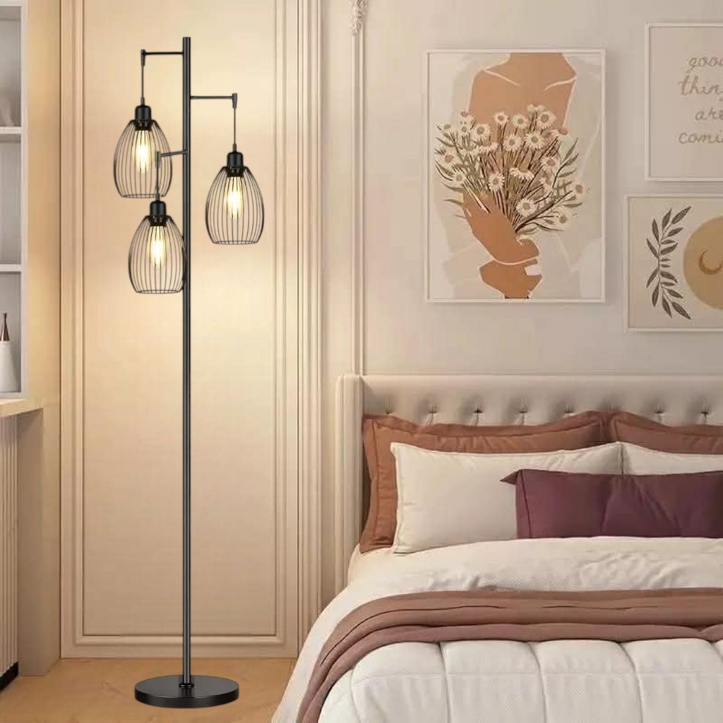 Stand Floor Lamp With Table Floor Light Lampu Rantai Lampu Tidur Night ...