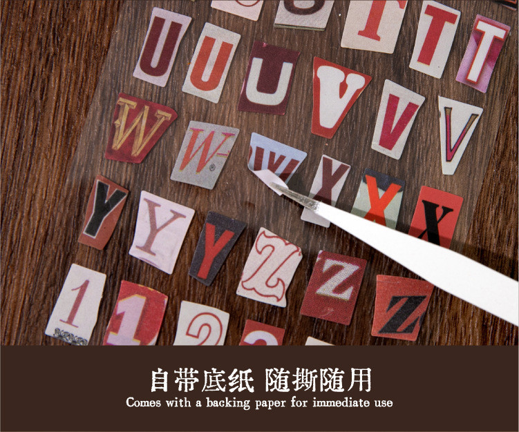 2 Sheets Magazine Letter Stickers Vintage Scrapbook Letters Stickers ...