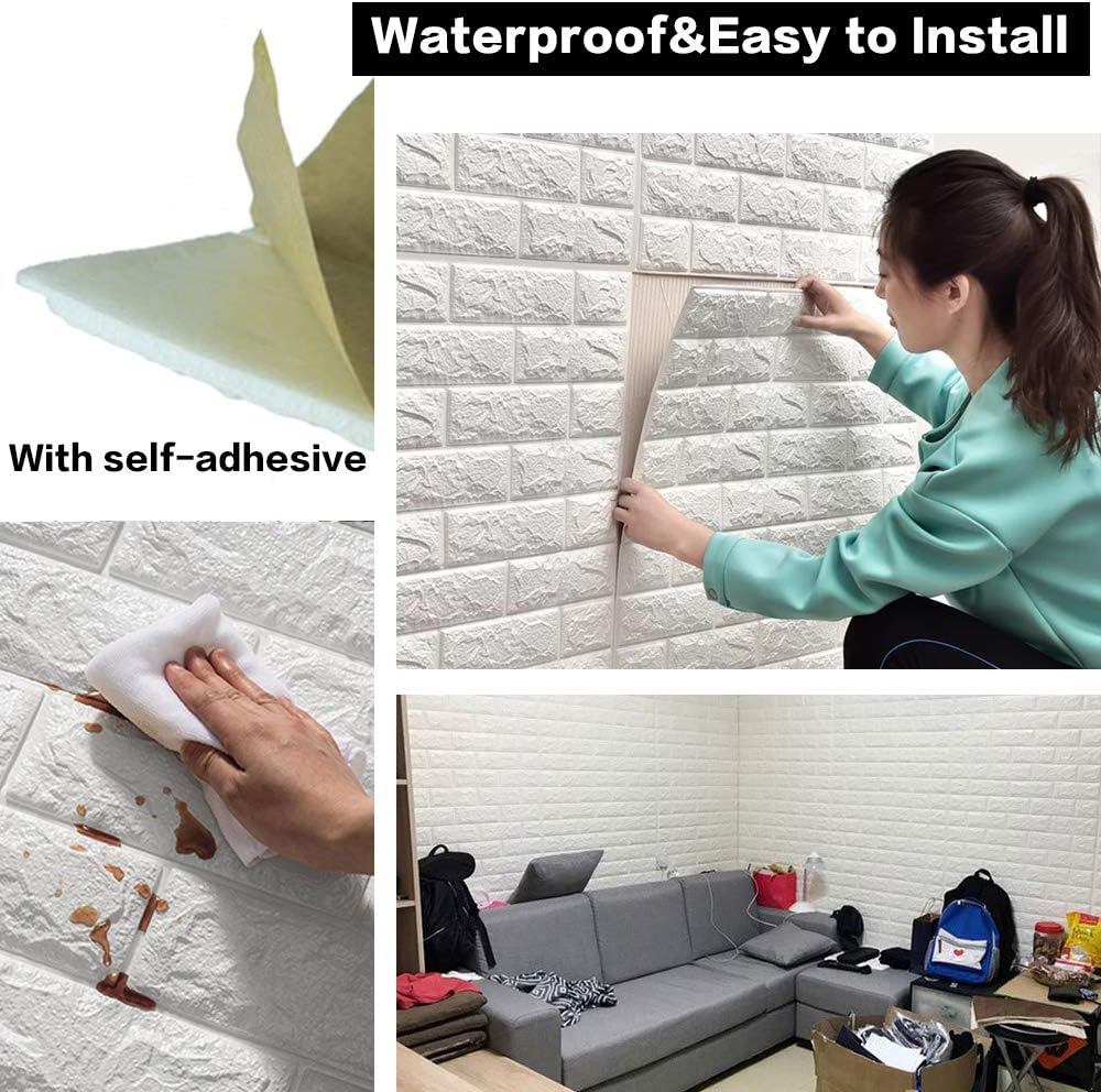 3D Brick Foam Dinding Wall Sticker Wallpaper Self-Adhesive Kertas ...