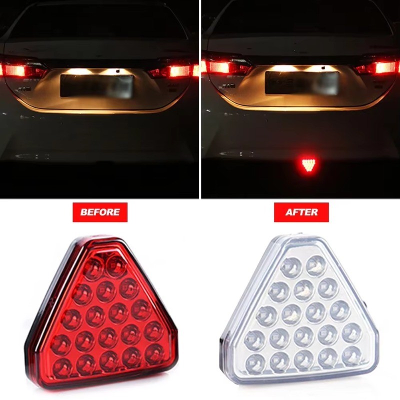 Car LED Lights Universal Triangle Red LED 3rd Rear Bumper Tail Stop ...