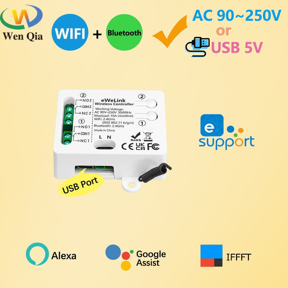 Ewelink WiFi Smart Switch AC 110V 220V 2CH Relay Receiver Inch Timing ...