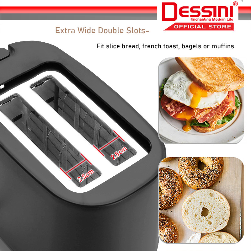 DESSINI ITALY Double Sided Electric Bread Toaster Sandwich Maker 7 ...