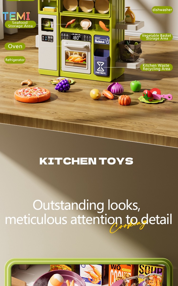 TEMI Kids Cooking Set Toys Mainan Masak Masak Kitchen Toys Pretend Play ...