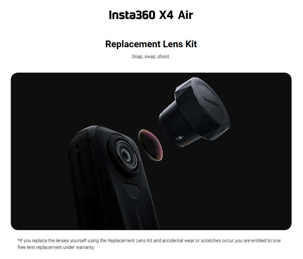 Insta360 X4 Air Replacement Lens Kit (Single Lens | Double Lens ...