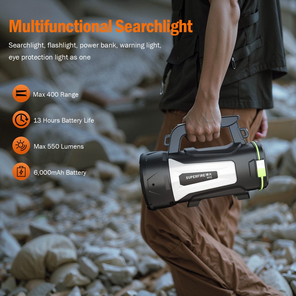 SUPERFIRE M15 5W LED Flashlight Multifunctional Waterproof Torch Light ...