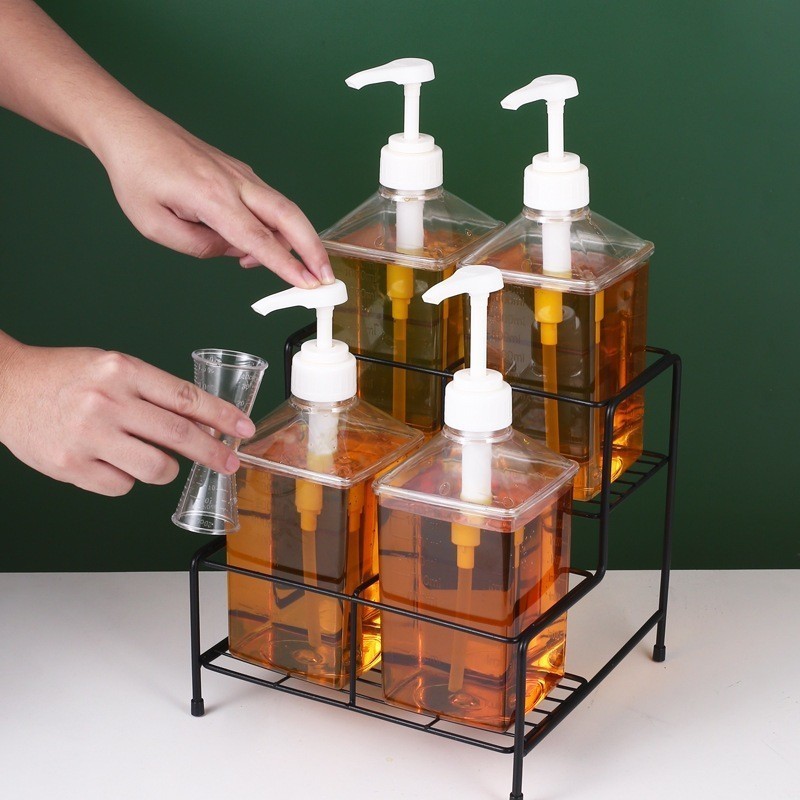 Syrup Bottle Storage Rack 4/6 Bottles Sauce Storage Rack Metal ...
