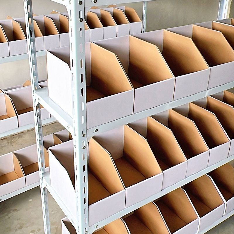 Supermarket shelf carton oblique storage material box, cargo sorting ...