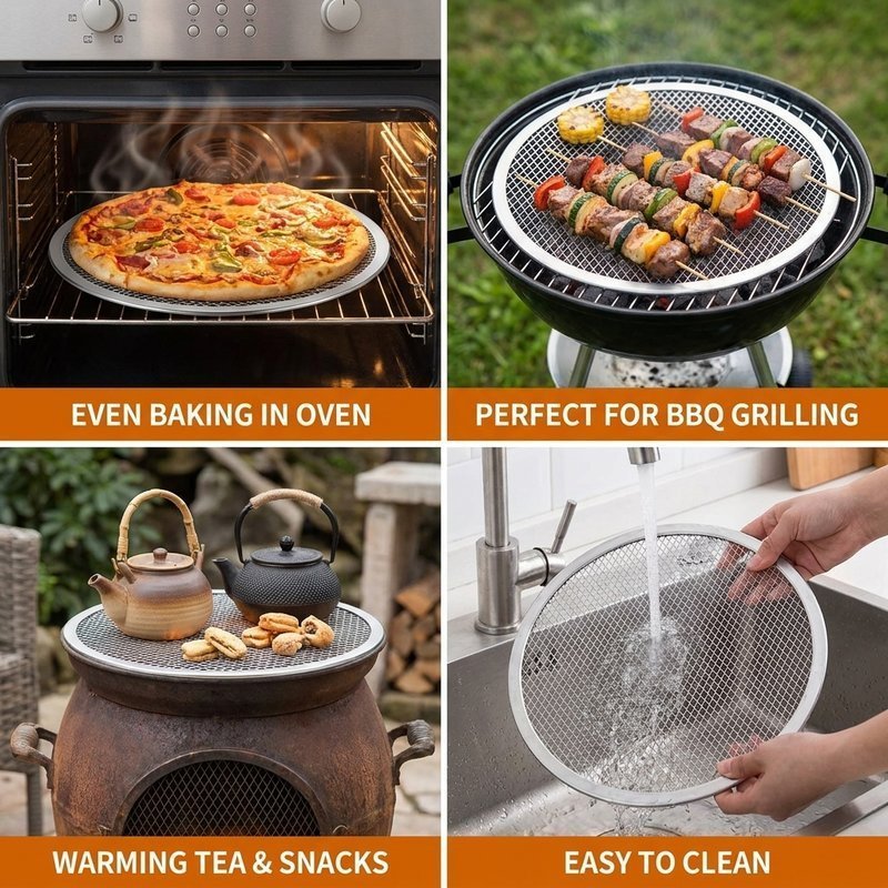 Multi-sizes Pizza Mesh Pan Stainless Steel Pizza Baking Tray 26cm/30cm ...