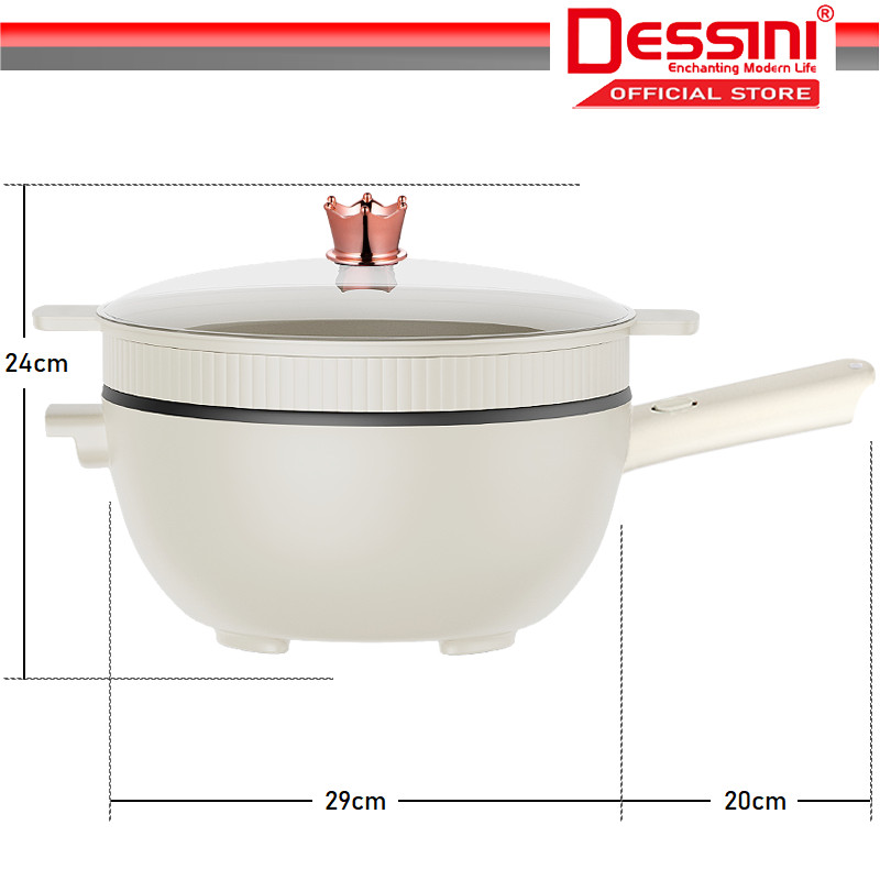 DESSINI ITALY Electric Cooker Steamboat Hot Pot Non Stick Frying Wok ...