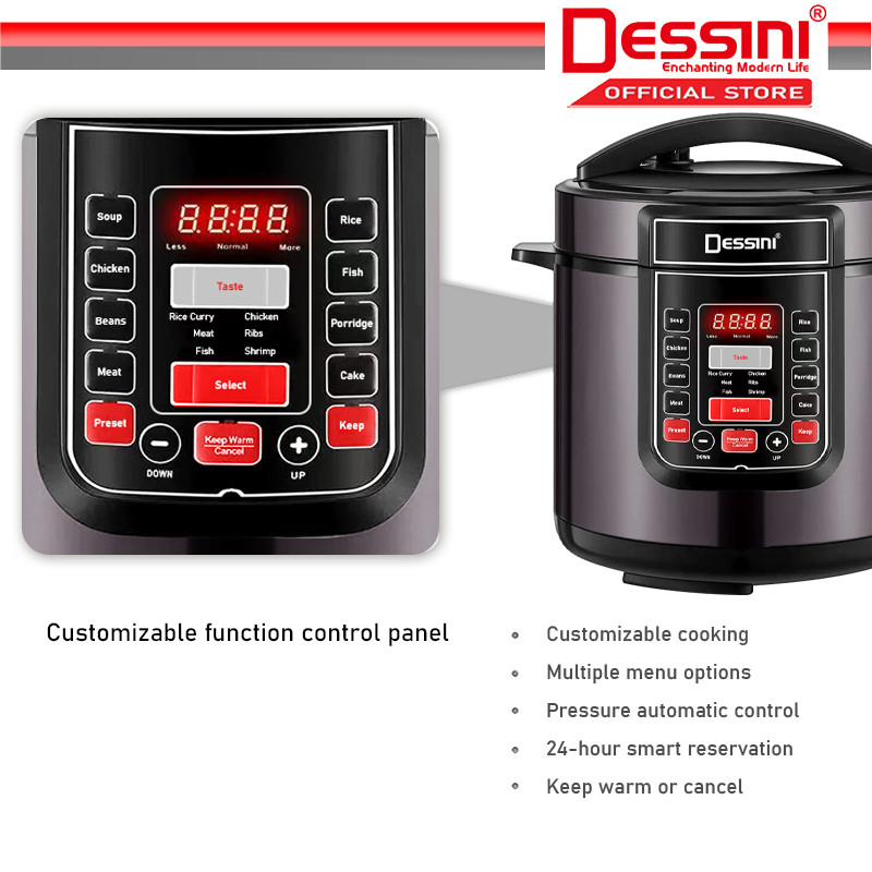 DESSINI ITALY 10IN1 Electric Digital Pressure Cooker Non-stick ...