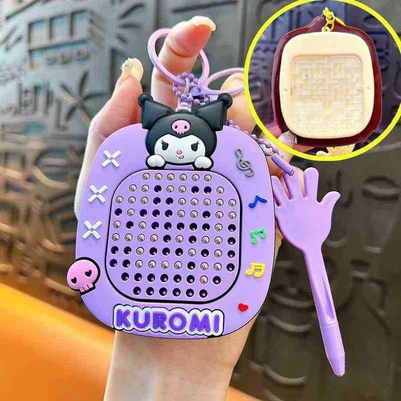 Cute Cartoon Kuromi Bag Pendant Labyrinth Magnetic Suction Keychains ...