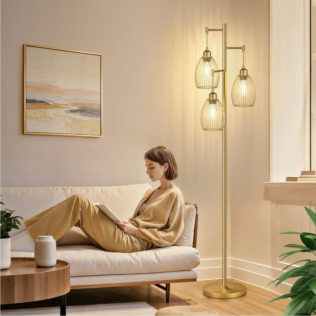 Luxury Floor Lamp With Table Lampu Rantai Bermeja Lampu Berdiri Lampu ...