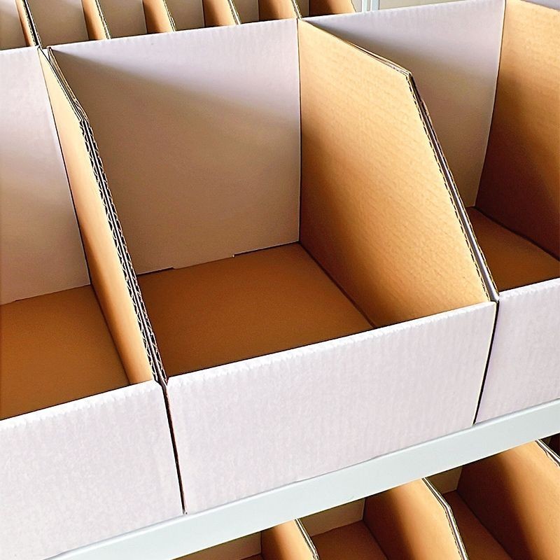 Supermarket shelf carton oblique storage material box, cargo sorting ...