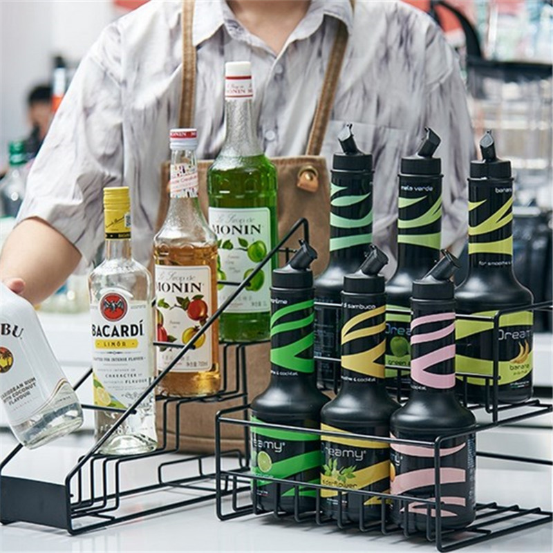 Syrup Bottle Storage Rack 4/6 Bottles Sauce Storage Rack Metal ...